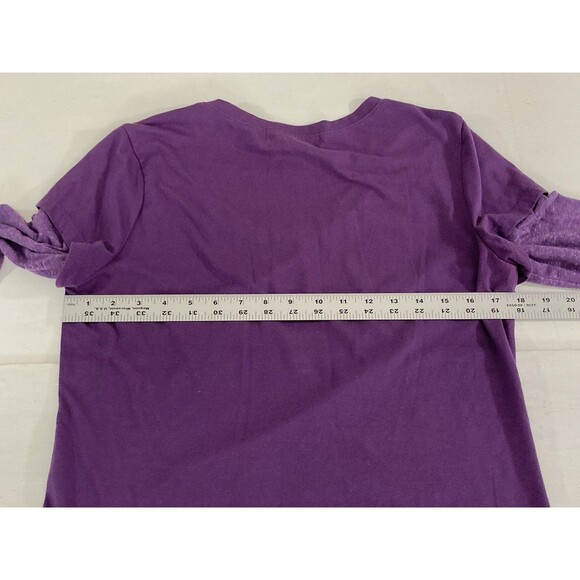 Y2K Appropriate Behavior Top L Purple Floral Long Sleeve Grunge Retro Vintage - Picture 6 of 7